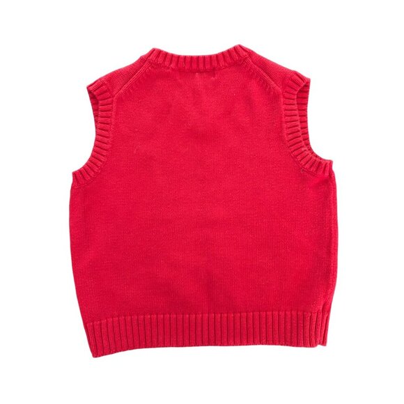 Polo Ralph Lauren Boys 100% Cotton Preppy Sweater Vest in Red Size 5T Size 5 - Picture 3 of 4
